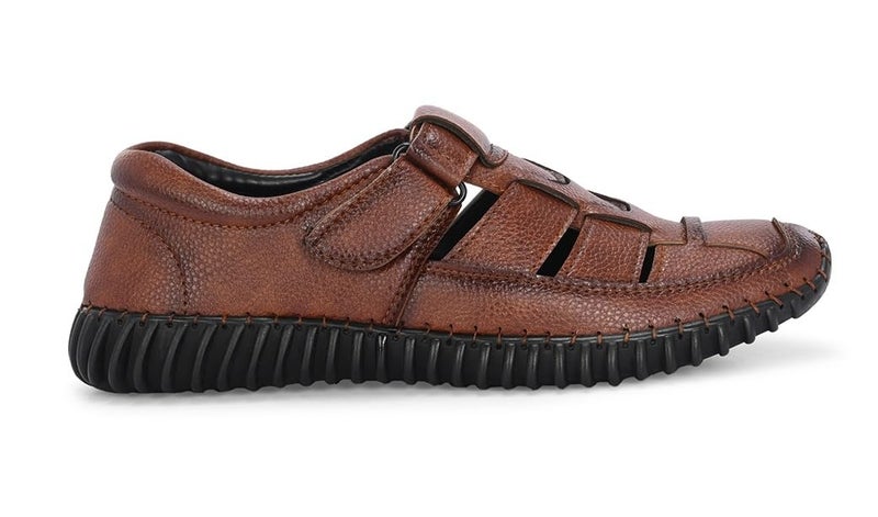MACTREE Vegan Leather Upper Fisherman Sandals for Men | Stitched Upper and Sole for More Durability (Tan, UK 10) - Image 4