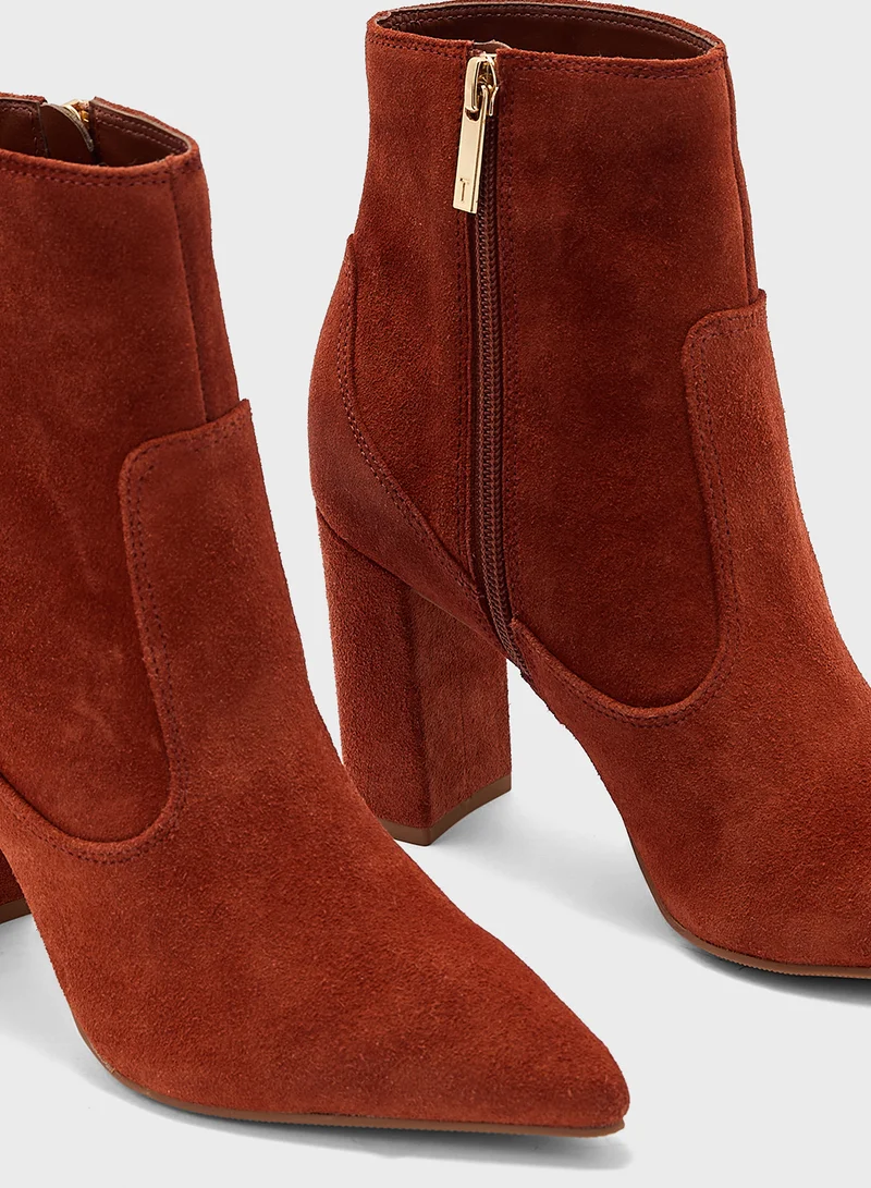 Ted Baker Nyshaa Suede Block Heel Ankle Boots