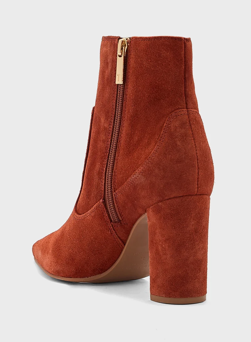 Ted Baker Nyshaa Suede Block Heel Ankle Boots