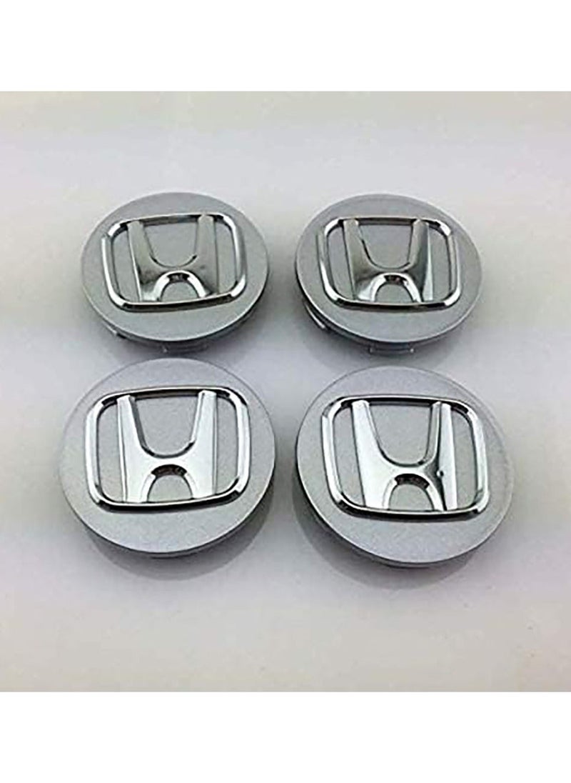 Generic - 4pcs 69mm Silver Wheel Center Hub Caps Wheel Fitting for Honda Civic Accord CRV Pilot - Image 1
