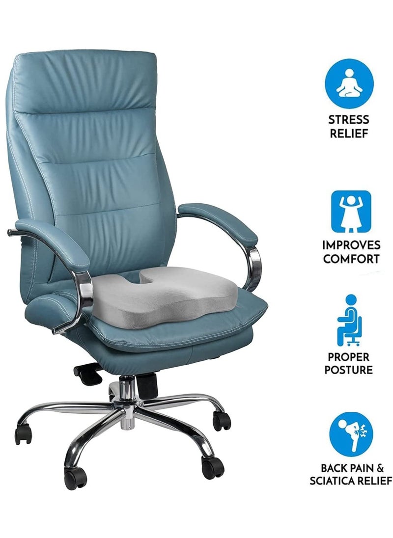 TYCOM Premium Comfort Seat Cushion Non-Slip Orthopedic 100% Memory Foam Coccyx Cushion for Tailbone Pain Cushion for Office Chair Car Seat Back Pain & Sciatica Relief  - Image 3