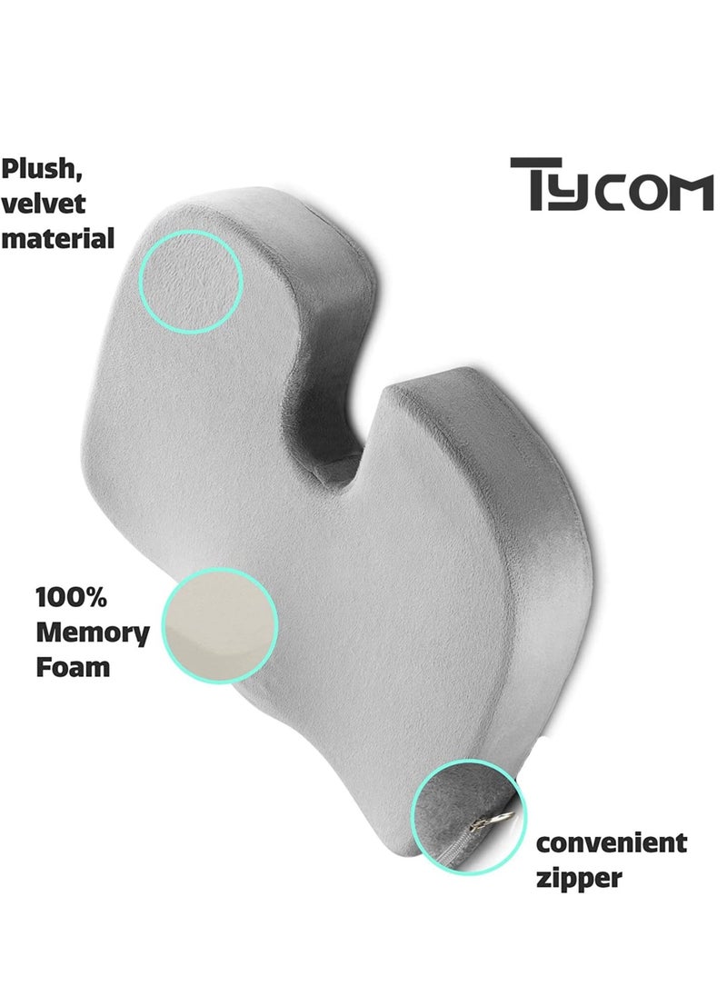 TYCOM Premium Comfort Seat Cushion Non-Slip Orthopedic 100% Memory Foam Coccyx Cushion for Tailbone Pain Cushion for Office Chair Car Seat Back Pain & Sciatica Relief  - Image 2