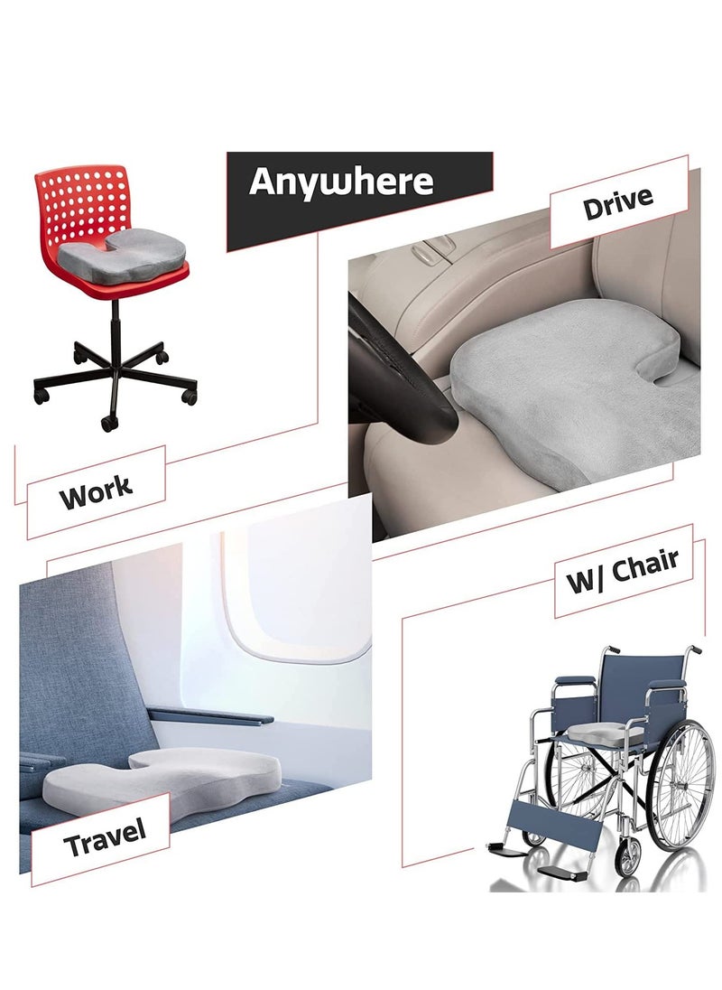 TYCOM Premium Comfort Seat Cushion Non-Slip Orthopedic 100% Memory Foam Coccyx Cushion for Tailbone Pain Cushion for Office Chair Car Seat Back Pain & Sciatica Relief  - Image 5