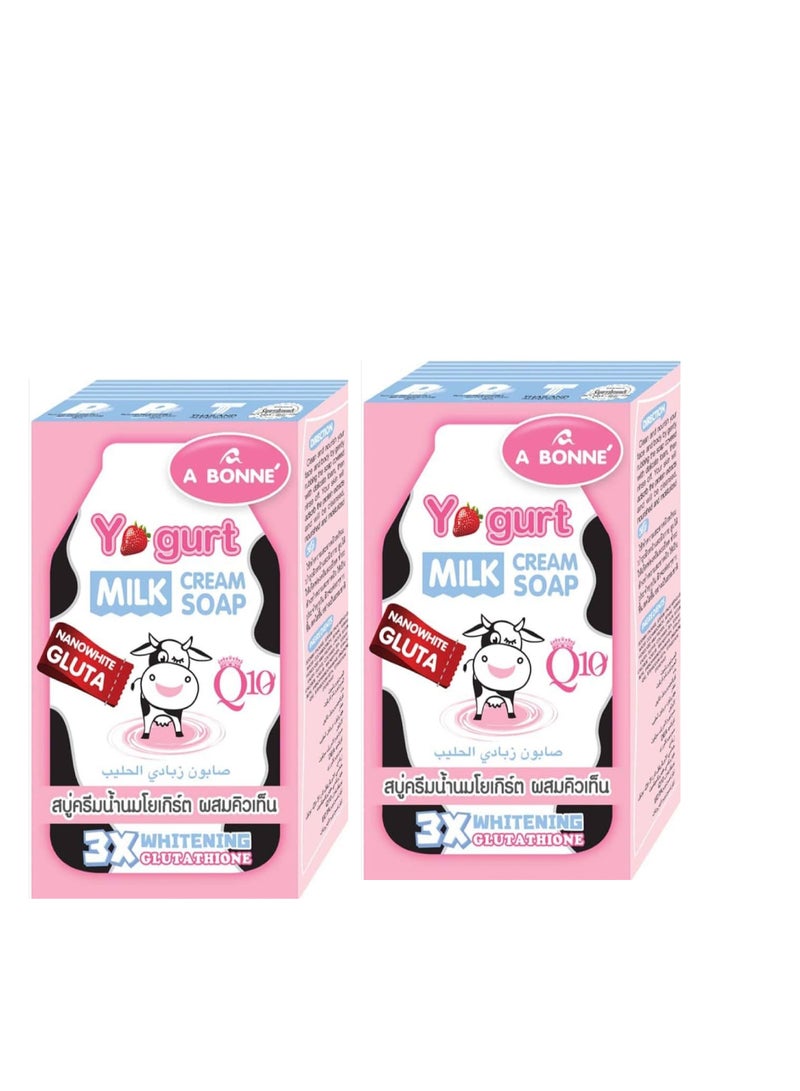 إيه بون 2 قطعة من صابون كريم الحليب والزبادي 90 جرام - Image 1