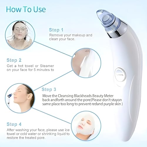 Skyhill Blackhead Remover Tool Electric Derma Suction Device for Whiteheads, Acne, and Pore Cleaning. - Image 3
