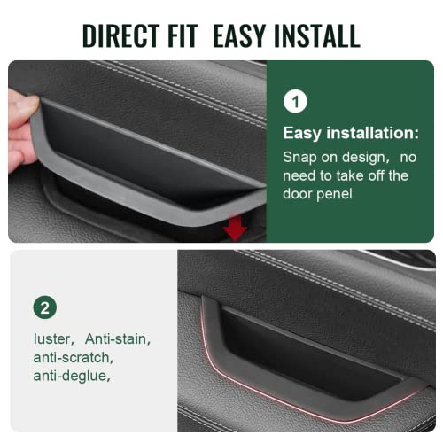 GZYF Car Auto Interior Inner Door Handle Pull Trim,Driver Side Door Armrest Cover for BMW X3 X4 F25 F26,for BMW X3 F25 2010-2016,for BMW X4 F26 2014-2017, Front Left Side, Black - Image 4