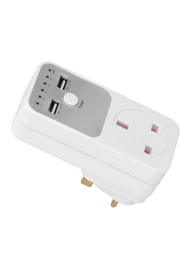 Generic - Countdown Timer Socket, USB Smart Digital Countdown Timer Socket, Programmable Switch Timer, Automatic Timer Switch, for Home Appliances, Computer Phone Charger (UK Plug) - Image 1