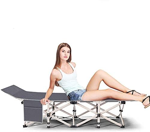 Brikipth Outdoor Folding Camping Beds for AdultsPortable Camp Bed with Carry Bag Heavy Duty Foldable Single Bed Portable Sleeping Cot Loungers for Fishing Hiking Travel Office