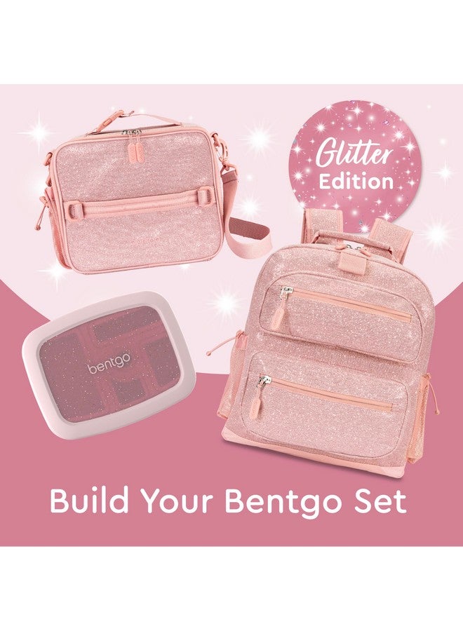 Bentgo Kids Lunch Bag - Glitter Designed Insulated Lunch Bag for Kids 3+; Holds Lunch Box, Water Bottle & Snacks; Easy to Clean, Water Resistant, & Zip Pockets (Glitter Edition - Petal Pink) - Image 5