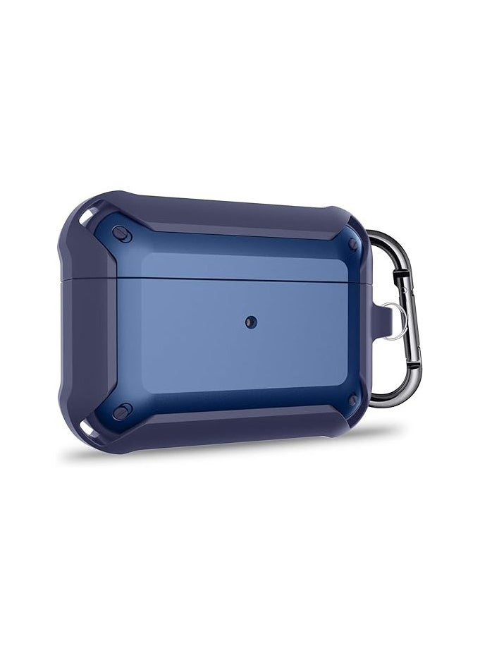Generic - Airpods Pro 2 Case Cover, Full-Body Protective Case with Carabiner, Wireless Charging, and Front LED Visible for Apple Airpod Pro 2 Blue - Image 1