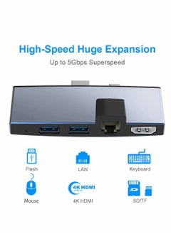 Y&D Hub for Surface Pro 6/Pro 5/Pro 4 Docking Station USB 3.0x2 Adapter TF/SD Memory Card Reader 4K HDMI Port Microsoft 4/ 5/6  - Image 2
