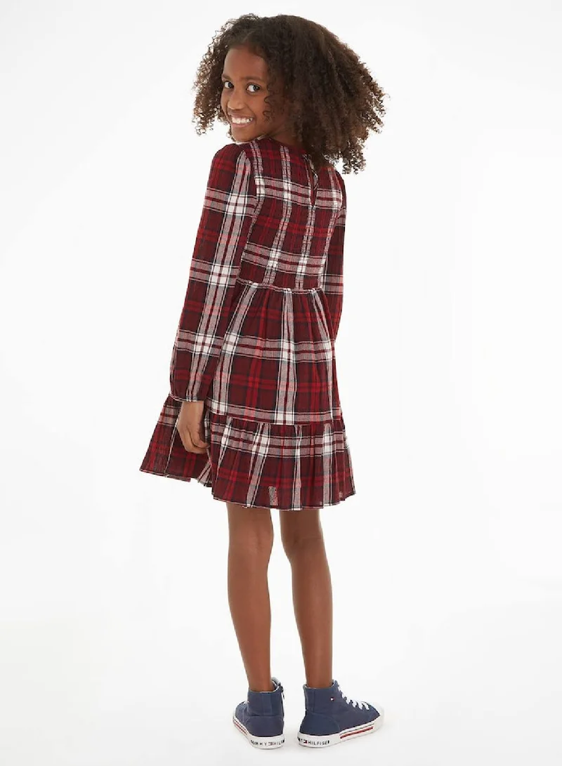 TOMMY HILFIGER Tiered Plaid Dress