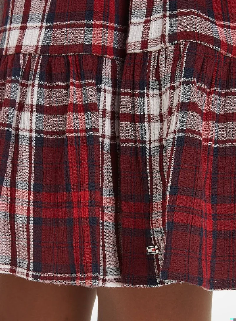 TOMMY HILFIGER Tiered Plaid Dress