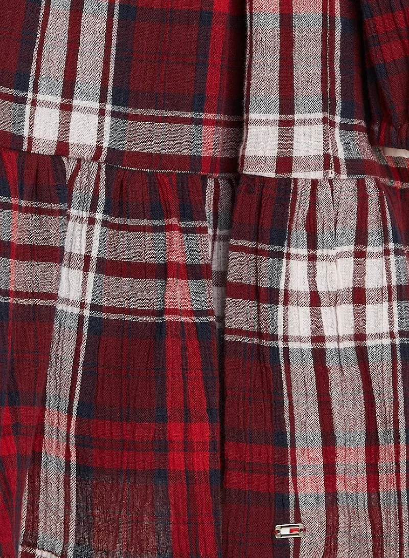 TOMMY HILFIGER Tiered Plaid Dress
