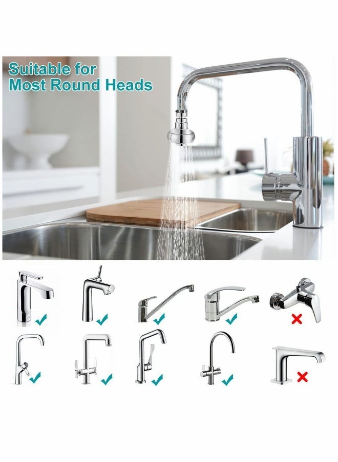 Kitchen Sink Faucet Aerator 360° Rotatable Faucet Sprayer Head 2 Modes Adjustable Sink Attachment with Universal Connector & Spare Gasket Anti-Splash Faucet Nozzle for Kitchen Bathroom Faucet - Image 4