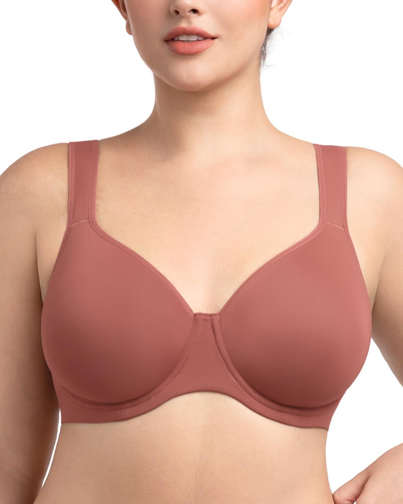 HSIA Bras for Women Minimizer Full Coverage, Plus Size T Shirt Unlined Underwire Smooth Bra, Seamless Cups Joan Ultimate Soft - Image 1
