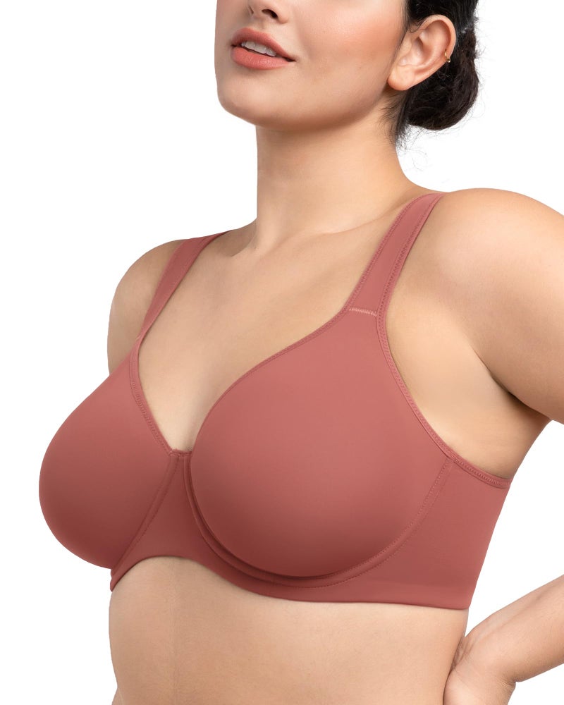 HSIA Bras for Women Minimizer Full Coverage, Plus Size T Shirt Unlined Underwire Smooth Bra, Seamless Cups Joan Ultimate Soft - Image 3