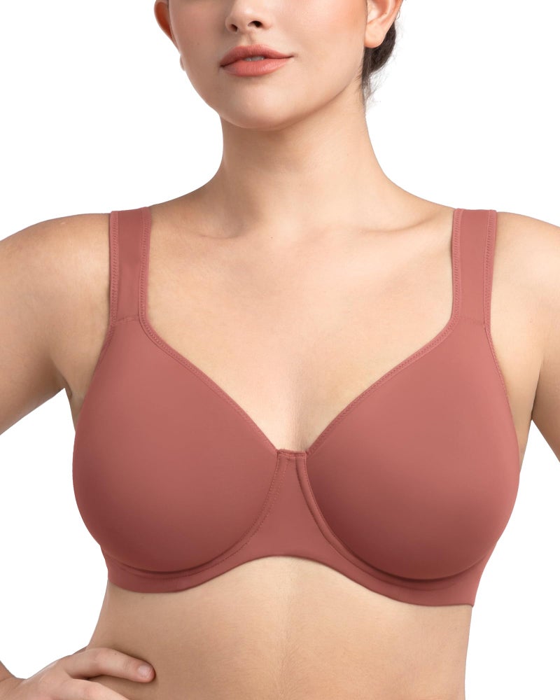 HSIA Bras for Women Minimizer Full Coverage, Plus Size T Shirt Unlined Underwire Smooth Bra, Seamless Cups Joan Ultimate Soft - Image 2