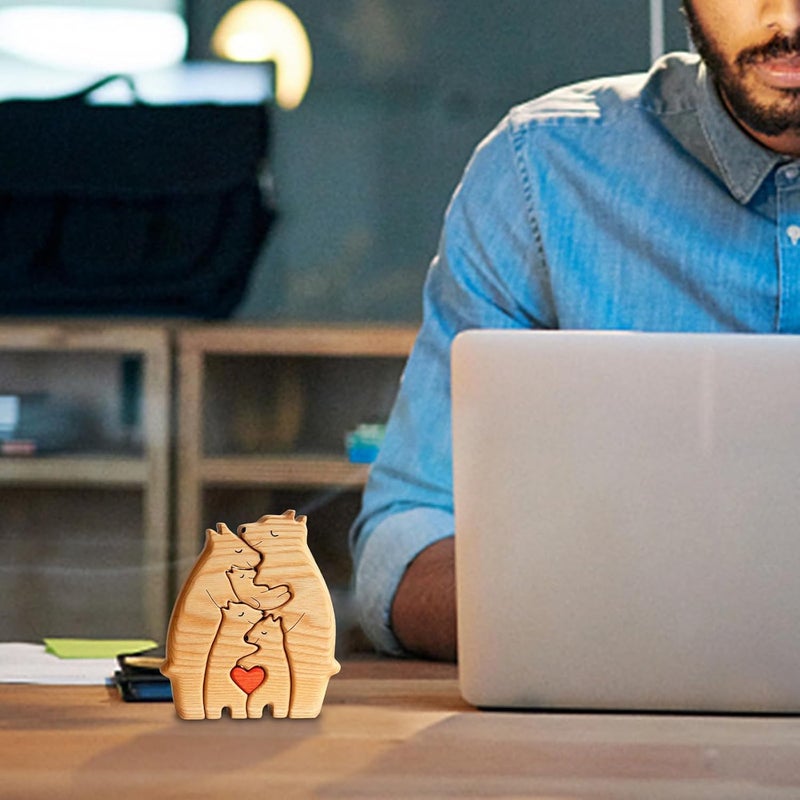 klarako Hand Carved Wooden Love Heart, Carved Figurine Decoration Craft, for Bookshelf, Filing Cabinet, Gift for Home, Personalized Art Text (C) - Image 4