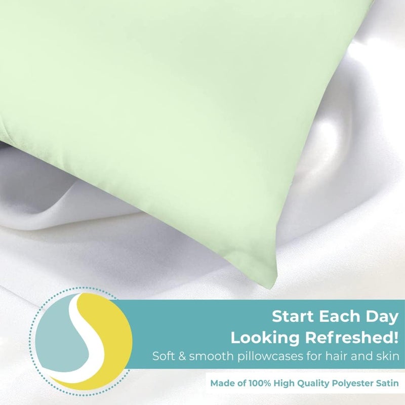 Spasilk Satin Pillowcase for Hair and Face, Satin Pillowcase, King Sized - Sage Pillowcase - Image 5
