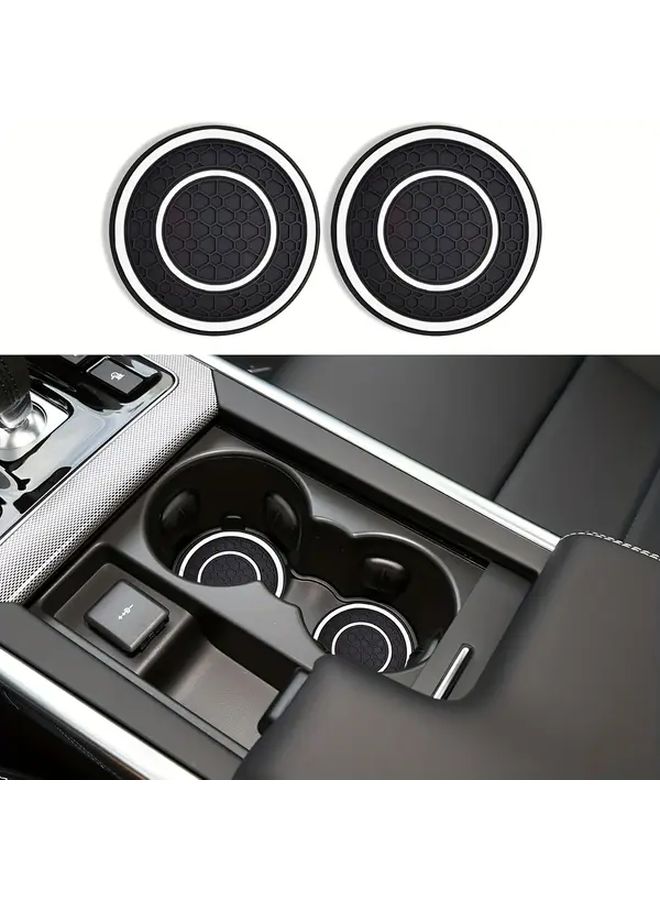 2pcs Blue Advanced Silicone Anti Slip Insulation Car Cup Holder Coasters 2.75 Inch Non Slip Dustproof Heat Resistant Console Inserts For Urban Vehicles Durable Spill Prevention Mat Automobile Interior Accessories - Image 1