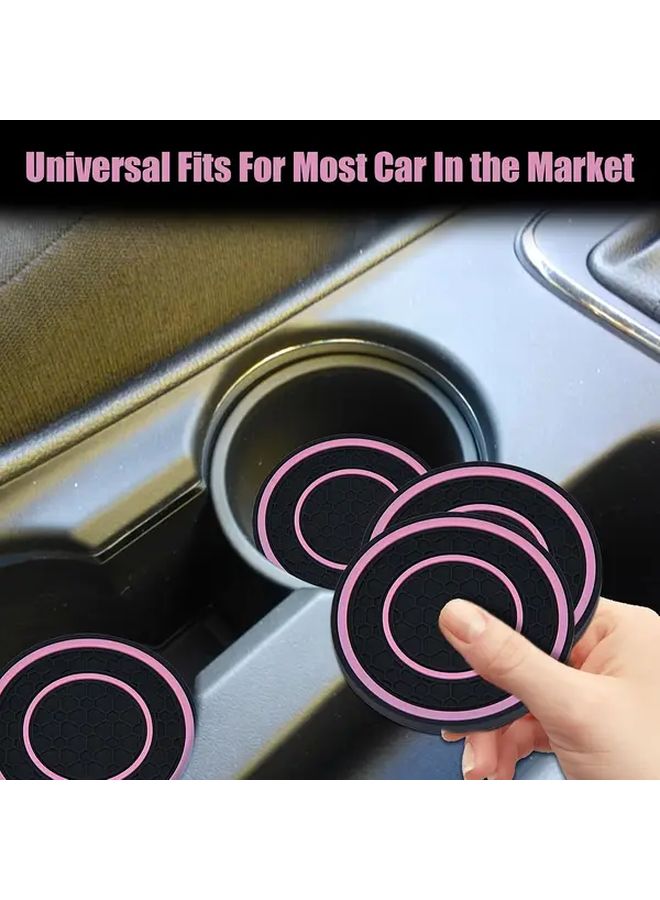 2pcs Blue Advanced Silicone Anti Slip Insulation Car Cup Holder Coasters 2.75 Inch Non Slip Dustproof Heat Resistant Console Inserts For Urban Vehicles Durable Spill Prevention Mat Automobile Interior Accessories - Image 4