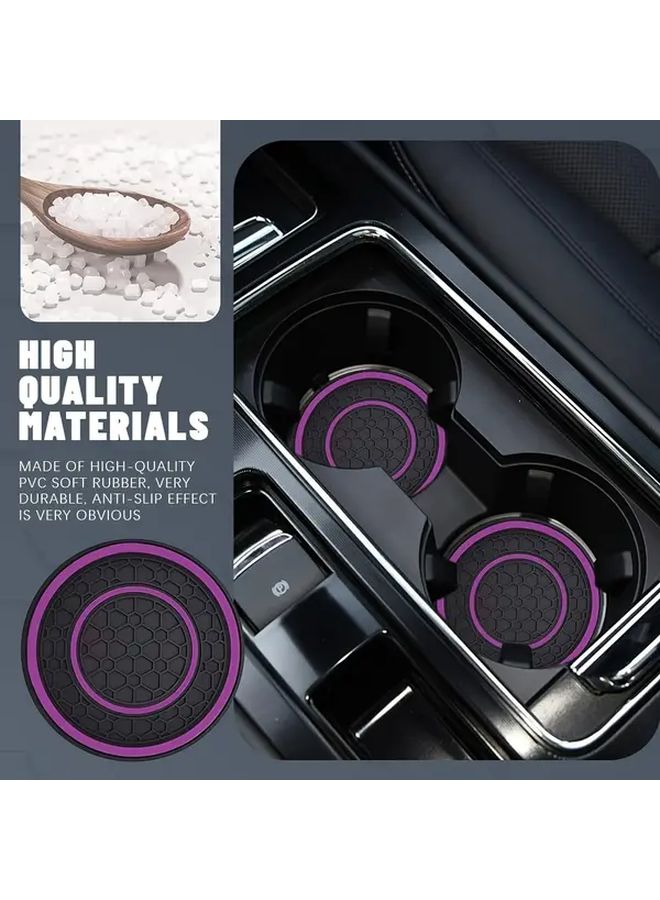 2pcs Blue Advanced Silicone Anti Slip Insulation Car Cup Holder Coasters 2.75 Inch Non Slip Dustproof Heat Resistant Console Inserts For Urban Vehicles Durable Spill Prevention Mat Automobile Interior Accessories - Image 5