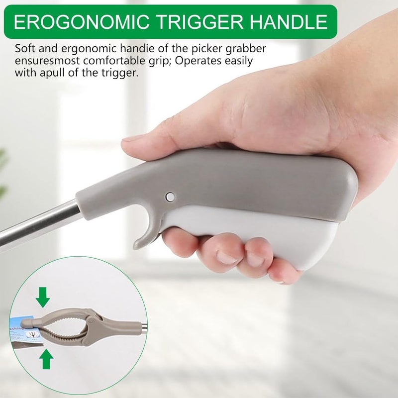 HASTHIP ® 33'' Waste Grabber Reacher Tool with Easy to Squeeze and Grip Handle for Litter Pick Trash Pick Up, Grabber Claw Pick Up Reacher Tool Assistaive Device for Elderly - Image 3