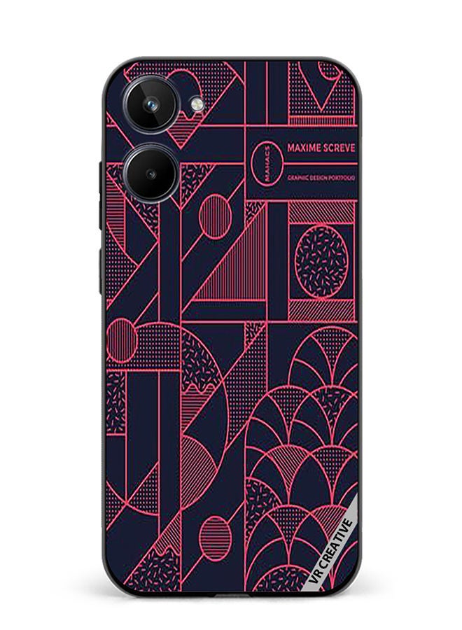 VR CREATIVE Protective Case Cover For Realme 10 Geometric Design Multicolour - Image 1