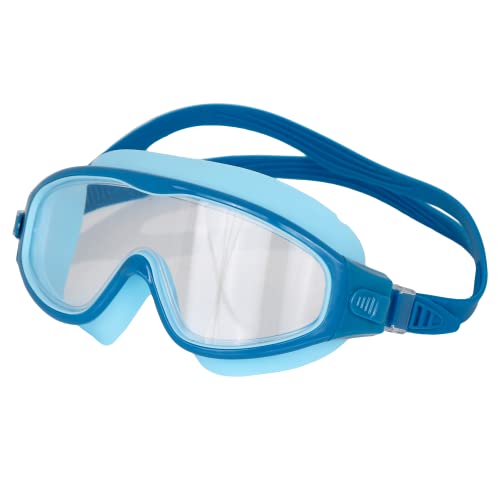 AIRAVAT Macho swimming goggles for Kids Children Teens, polycarbonate goggles, Anti-Fog, Anti-UV, Wide View Swimming Goggles, Free size (Blue) - Image 1