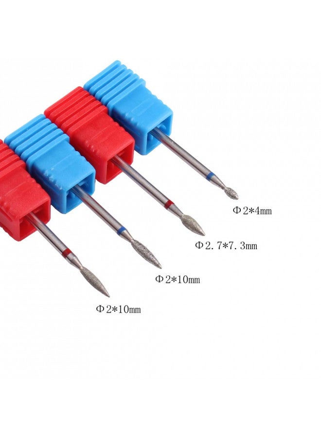 Mzcmsl Flame Cuticle Drill Bit For Russian Manicure,Safety Diamond Nail Drill Bit,3/32 Electric Cuticle Remover Bit(4Pcs) - Image 1