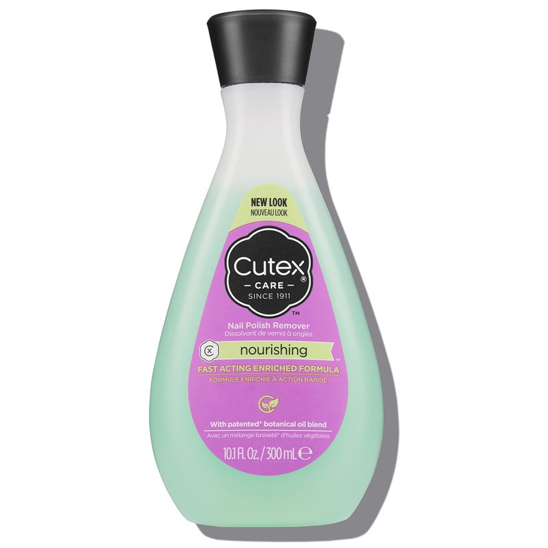Cutex Nourishing Nail Polish Remover, Leaves Fingernails & Toenails Looking Healthy, Contains Vitamins E, 10.1 fl oz - Image 1