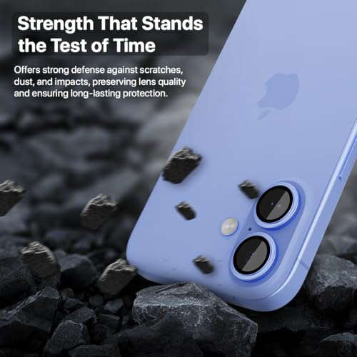CASEGEAR Clear Pro Camera Lens Protector Compatible With iPhone 16/16 Plus | HD Clarity | Scratch Resistant | Complete Coverage | Easy Installation | Marine - Image 3