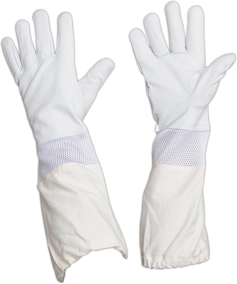 FOREST BEEKEEPING SUPPLY Beekeeping Gloves – Premium Goatskin Leather Bee Gloves with Breathable Vent and Long Canvas Sleeve, Protective Gear for Beekeepers (XL) - Image 3