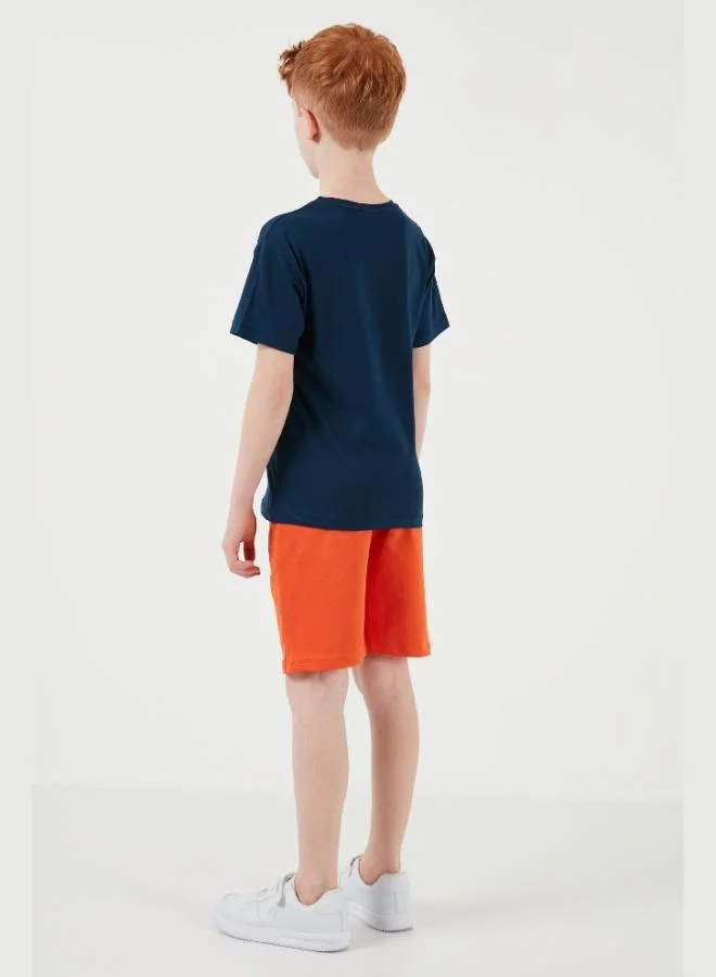 Lela  Lela Cotton Regular Fit Crew Neck Shorts Bottom-Top Set Boy SET 6212019 for Men | Best Price UAE