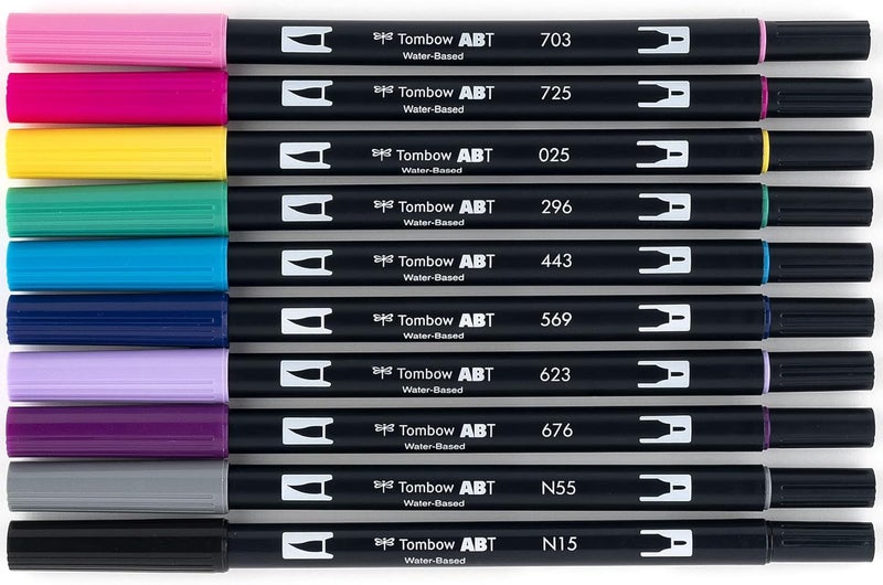 Tombow 56188 Dual Brush Pen Art Markers, Galaxy, 10-Pack. Blendable, Brush and Fine Tip Markers - Image 2