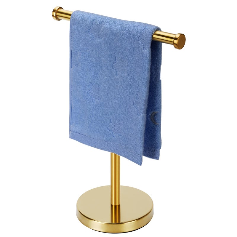 Kalitro Gold Towel Rack Hand Towel Stand, Bathroom Towel Holder Stand SUS304 Stainless Steel (Gold) - Image 1