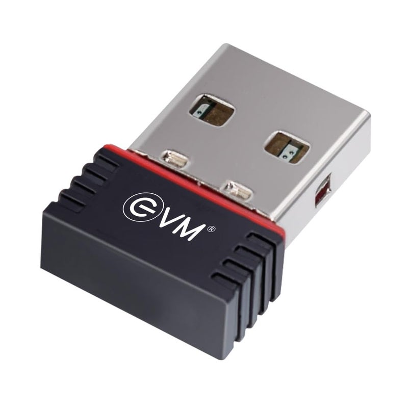 EVM محول واي فاي USB لاسلكي EnWifi - يصل إلى 150 ميجابت في الثانية، جهاز استقبال واي فاي للابتوب والكمبيوتر المكتبي، يأتي مع معايير تشفير الأمان المتقدمة WPA/WPA2 - ضمان لمدة سنة (-USBD-01) - Image 1