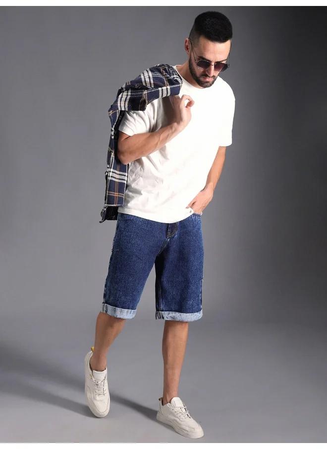 HIGH STAR Men Indigo Shorts - Fit for Casual Style