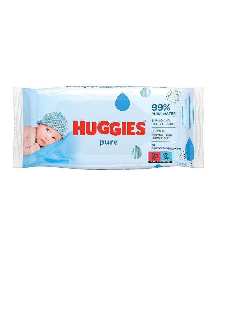 Huggies - Baby Wipes 99% Pure Water, 56s X 12 Pack (672 Wipes) - Image 1