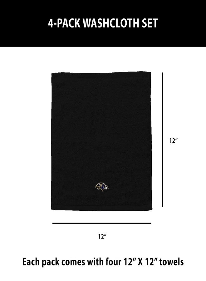 Northwest Baltimore Ravens NFL Team Logo Wash Cloth 4 Pack 12 x 12 Inches - Image 5