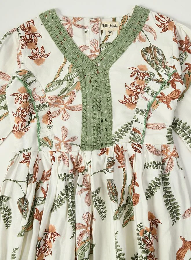 BELLA MODA Bell Sleeves Cotton Casual Dress by Styli