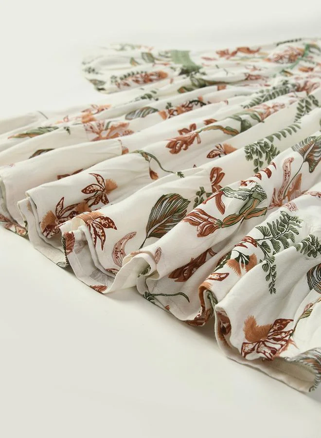 BELLA MODA Bell Sleeves Cotton Casual Dress by Styli