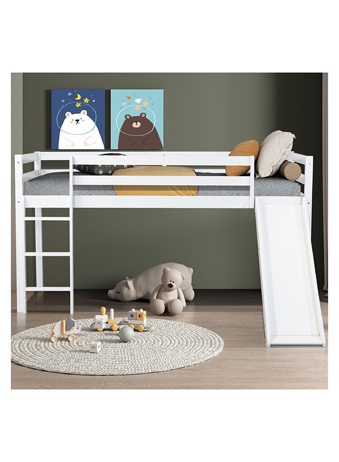 Home Box Vanilla Loft Single Bed with Slide and Climbing Ladder 219 x 113 x 98 cm - Image 3
