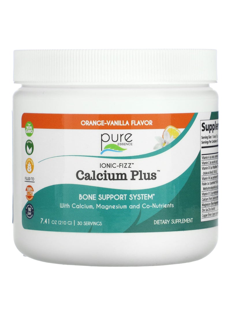 Pure Essence Ionic Fizz Calcium Plus, Orange-Vanilla, 7.41 oz (210 g)