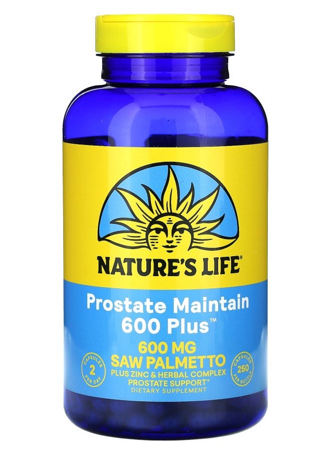 Nature's Life Prostate Maintain 600 Plus 600 mg 250 Capsules (300 mg) 