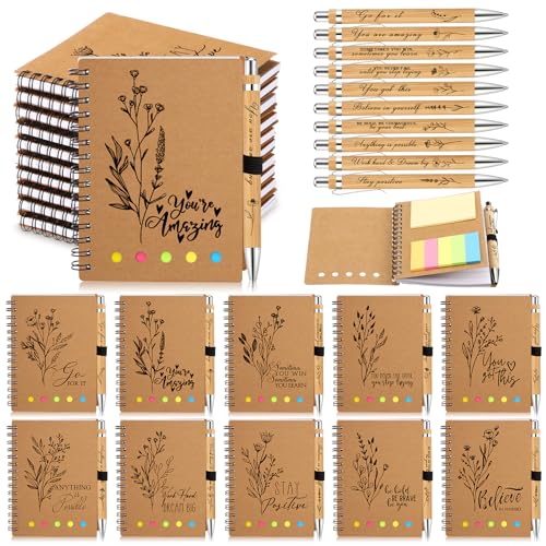 Watersay 10 Set Employee Appreciation Gifts Bulk for Coworkers Christmas Inspirational Notebooks with Thank You Pens Staff Appreciation Gifts for Women Men - Image 1