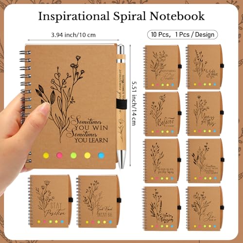 Watersay 10 Set Employee Appreciation Gifts Bulk for Coworkers Christmas Inspirational Notebooks with Thank You Pens Staff Appreciation Gifts for Women Men - Image 2