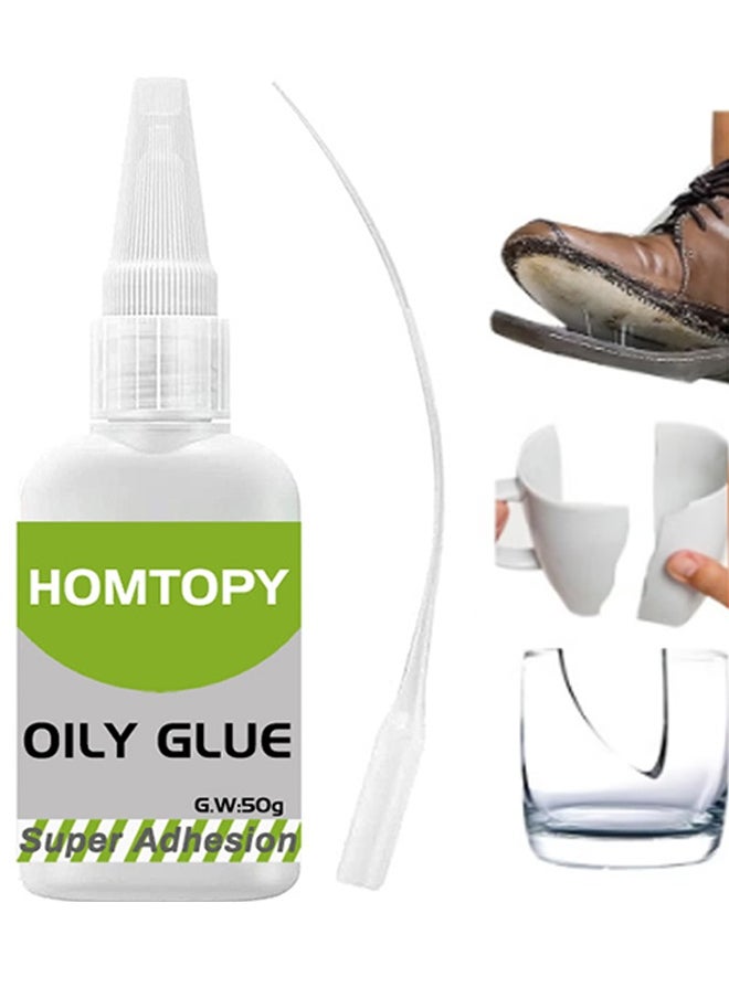 HOMTOPY Welding High-Strength Oily Glues, Powerful Universal Glue, Multifunctional Powerful Universal Glue, Clear Oily Glue For Metal, Plastic, Wood, Ceramics, Leather, Glass (50 Grams/Bottle)  - Image 1
