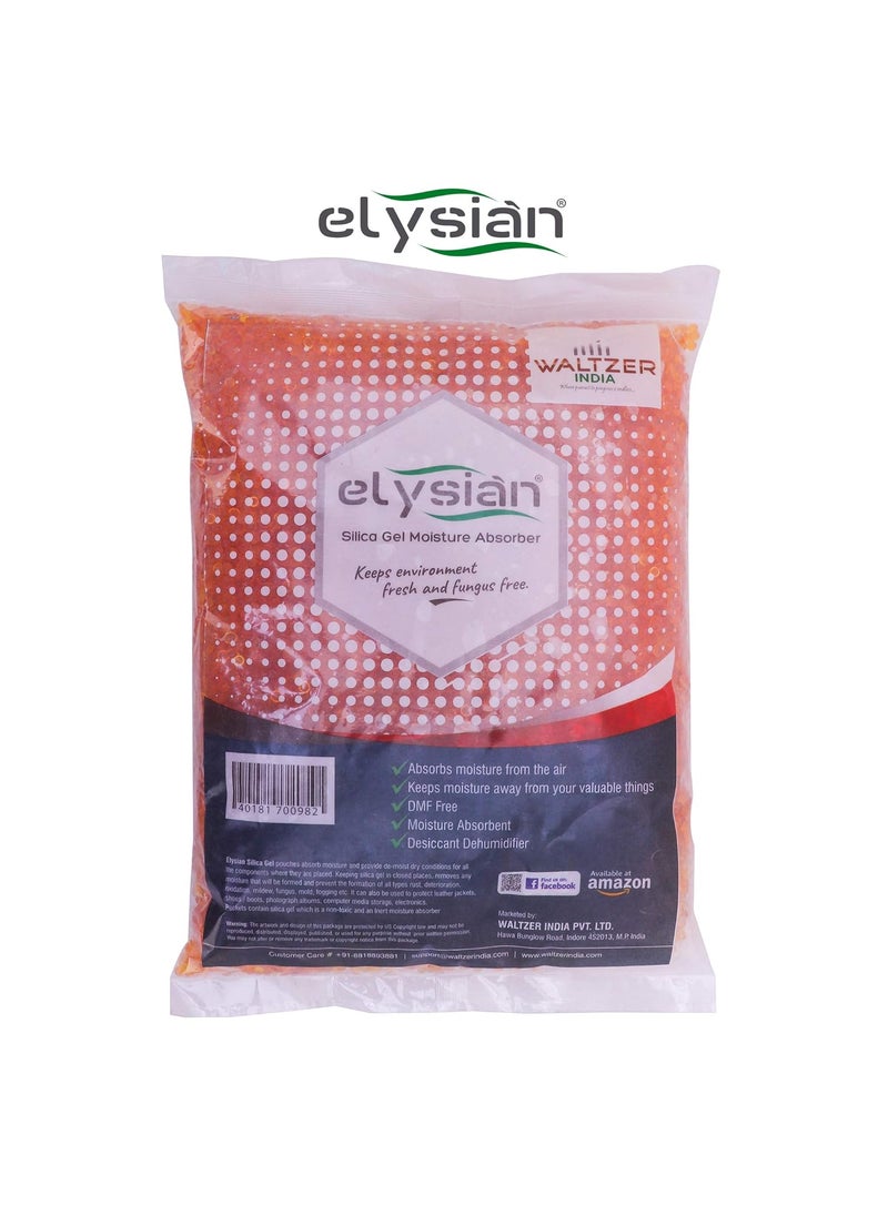 Elysian Elysian Colored Silica Beads Colour Changing Silica Gel Desiccant Silica Gel Orange Silica gel Rechargable Silica for Moisture Absorber Silica Gel 1 Kg  - Image 5